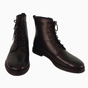 NWT | Zara Men's Black Lace up Leather Combat Boots | US 8